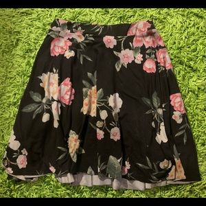 Floral black skirt